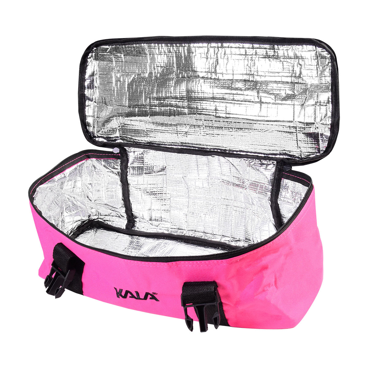 Divisão da bolsa térmica na cor rosa da marca Kala