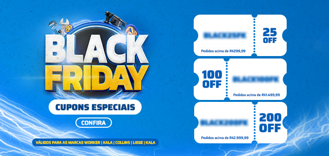 Banner da campanha de black friday 2024 da Ferramentas Kennedy com cupons de desconto borrados para aguardar o próximo post blog.